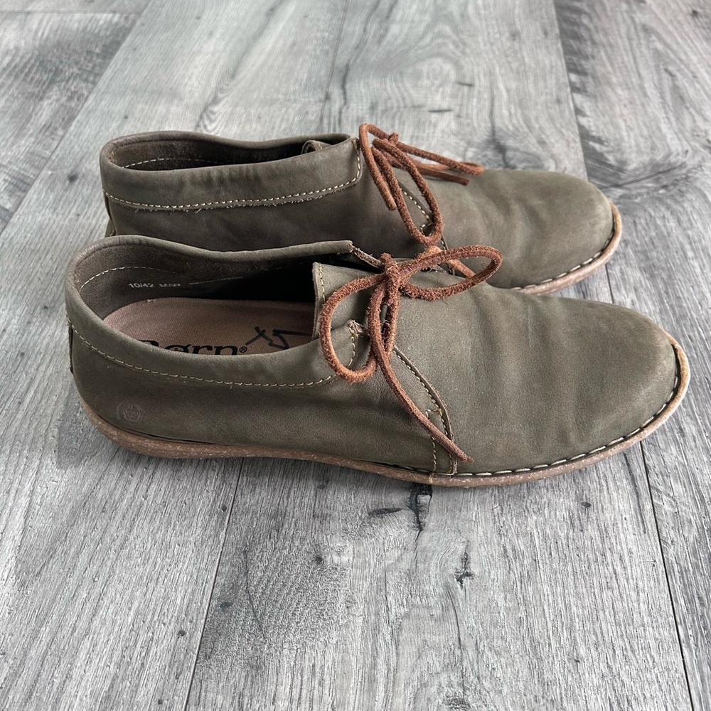 Born Nuala II Olive Green Nubuck Lace Up Chukka Booties Size 10 - Picture 2 of 10